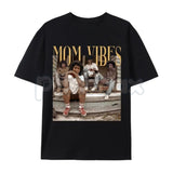 "Mom Vibes" Vintage 90s Nostalgia T-Shirt – Retro Aesthetic Mom Life Graphic Tee, Premium 100% Cotton Motherhood Gift Top, Soft Lived-In Heavyweight Throwback Style Shirt, Made in USA