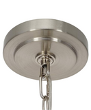 14"W Light Pendant Brushed Nickel Finish with Oatmeal Linen Shade