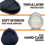 CentralSound Hard Cover Carrying Case for Apple AirPods Max Headphones Black