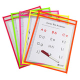 Reusable Dry Erase Pockets, Assorted, 9 X 12, 10/Pk, 40810
