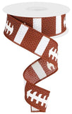 Craig Bachman 1.5 Football Laces Ribbon (10 Yard) Sports Craft Floral Arrangement Gift Wrapping Wired Edge Ribbon