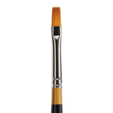 KINGART Premium Original Gold 9300-6 Flat Shader Series Artist Brush, Golden Taklon Synthetic Hair, Short Handle, for Acrylic, W