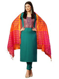 Gosriki Women'S Cotton Blend Embroidered Straight Kurta With Pant & Dupatta (Dk21 Green-Gs_Xxl_Green_Xx-Large),Green,2,B0CTXHPVDV