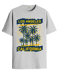 Adro La Surfers California Printed T-Shirt For Men - 100% Cotton, Regular Fit, Soft Breathable Fabric. (Rn23-M-Srf-Gr_Grey_S)