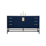 Elegant Decor Indoor Modern Under Sink Bathroom Fixtures Storage Organizer Cabinet 24 Inch Single Bathroom Vanity - Green With B