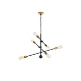 Living District Indoor Modern Home Decorative Bright Ceiling Axel 6 Lights Black Pendant
