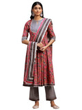 Libas Pink Pure Cotton Printed Kurta Sets For Women