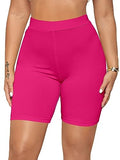 KYDA Women's Anti Bacterial Cycling Shorts Under Skirt Biker Shorts High Waist Stretchable Yoga Shorts & Gym Workout Skin Fit Shorties(DarkPink_XL),Darkpink