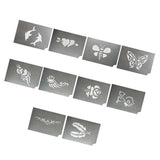 ATORSE 2x10 Pieces Animal Flower Reusable PVC Face Body Painting Stencils Template