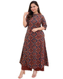 Anni Designer Women'S Cotton Blend Straight Printed Kurta With Palazzo (Abp Maroon-Nw_Xxl_Wine_Xx-Large),Maroon,2XL