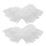 TOYANDONA 2pcs Small Angel Wings Feathers Costume Mini Wings Doll Decor for DIY Crafts Halloween Christmas Tree Ornaments Dollho