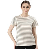 Enamor Women'S Striped Relaxed T-Shirt (A3S1_Soft Brige Choose Love Graphic M)
