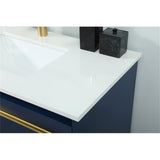 Elegant Decor Sloane 36 Mdf And Steel Single Bathroom Vanity In Blue