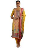 Libas Women'S Silk Blend Kurta Sets (48870_Yellow_Xl)