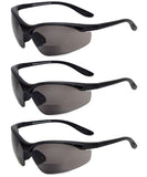 Calabria 91348 3 Pack Bulk Anti Fog Bifocal Safety Glasses +1.50 Grey Men Women Wraparound Eye Protection Protective Eyewear