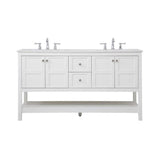 Elegant Decor Theo 60 Steel And Solid Wood Single Bathroom Vanity In White