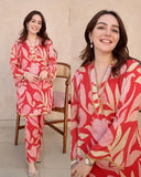 Anni Designer Women'S Cotton Blend Printed Ethnic Co-Ord Set (Badima Red_Xxl_Red_Xx-Large),Red,2XL,Cotton Blend,Regular,