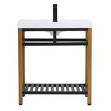 Elegant Kitchen And Bath 30 Inch Single Bathroom Metal Vanity With Shelf - Golden Black