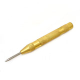 Diy Crafts Automatic Center Punch 5 Inch Brass Spring Loaded Center Hole Punch With Adjustable Tension, Hand Tool For Metal Or