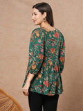 Gosriki Women'S Tunics Tops Rayon Viscose Printed Short Top For Women (Silvi Green-Vks01-Gs_Xxl_Green_Xx-Large),Green,2,B0DVQ38Y6K