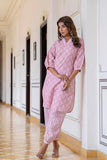 Lookmark Women'S Latest Printed Cotton Blend Straight Kurta And Afghani Pant Set Perfect For Casual And Office Wear (Az-Lm-P1-Ks2070 Peach-L)
