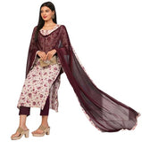 Gosriki Women'S Cotton Blend Printed Straight Kurta With Pant & Dupatta (Gta Wine-Gs_Xxl_Wine_Xx-Large),Wine,2,B0D296V8V2