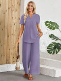 Toplot Casual Wear Pant Top Set || Fancy Co-Ord Set ||Coord Sets For Women (Pop-Coord-5250-Purple-S),Purple,,B0F1YN3SS7