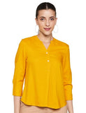 Fyltr Women'S Checkered Regular Fit Blouse (Fylaw23Wb-002_Spicy Mustard,Spicy Mustard,Spicy Mustard,S