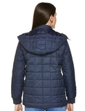 Fyltr Women'S Puffer Jacket With Detachable Hood - Full Zipper | Rib Hem & Cuff | Contrast Trims | Casual Winterwear For Women,Electric Indigo,Electric Indigo,Xl