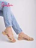 Shoetopia Women'S Girls-Snd-179 Sandal-8 Kids Uk (Girls-Snd-179-Beige)-Eu41,Beige,8,B0D4VP21MG