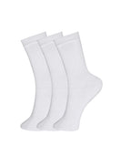 Mustang Kids School Socks Cotton Full Length Socks Soft Breathable Daily Wear Crew Socks Po3 (White) (In, Age, 13 Years, 14 Ye