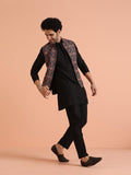 Kisah Cotton Blend Kurta Jacket Trouser Set For Men | Nehru Jacket Waistcoat Kurta Set With Trousers | Mens Ethnic Collections-Ka-0863-5389-T303-38-Multi