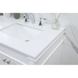 Elegant Decor Indoor Modern Under Sink Bathroom Fixtures Storage Organizer Cabinet 60 Inch Double Bathroom Vanity - White