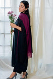 Anni Designer Women'S Rayon Viscose A-Line Solid Kurta With Pant & Dupatta (Nanad Black_M_Black_Medium),Black,M,,,