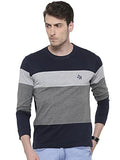Adro Men'S Stylish Cotton Full Sleeve T-Shirt (Fr3-M-4St-Nb_Navy_2Xl)