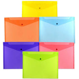 JAM PAPER Plastic Envelopes with Snap Closure Letter Booklet 9 3/4 x 13 Assorted Colors 6/Pack