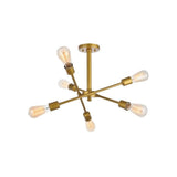 Living District Indoor Modern Home Decor Bright Axel 6 Lights Brass Flush Mount
