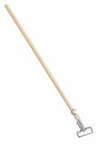 Commercial Wooden Mop Handle, 60 Inches, Wire Clamp, Brown