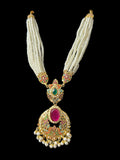 DNS200 Navratan Jadau necklace set with dangler earrings ( READY TO SHIP )