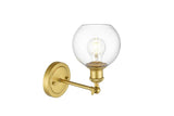Living District Kai 1-Light Metal & Glass Bath Sconce In Chrome/Clear