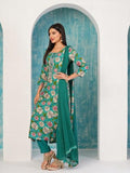 Gosriki Women'S Cotton Blend Straight Printed Kurta With Pant & Dupatta (Tashi Green-Nw-Gs_Xl_Green_X-Large),Green,,B0D2N8MG81