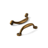 CABDM 10 Pack 3 inch Hole Center Antique Brass Vintage Aged Old Cabinet Pulls - Heavy Duty Solid Drawer Hardware Kitchen Vanity