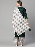 Gosriki Women'S Cotton Straight Kurta With Palazzo & Dupatta (Kpzd-Cot-10076-Green_M-Go_Green_Medium),Green,,B09NVPX9YF