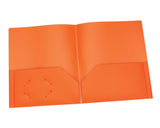 Poly Two Pocket Portfolio, Orange, Pack of 25