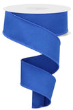 Solid Diagonal Weave Wired Edge Ribbon, 10 Yards (1.5 Inch, Royal Blue)