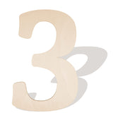 17 Inch Large Wooden Numbers, Blank Wooden Number 3 Shape Cutouts Big Unfinished Wood Numbers Signs for Craft Wall Decor Paintin
