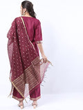 Ketch Polyester Womens Kurta&Duppatapalazzo (Khk3000091_Berry Berry M