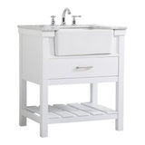 Elegant Decor Clement 30 Aluminum MDF Single Bathroom Vanity in White