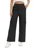 Toplot Cotton Multi-Pocket Cargo Pant For Women (Straight-Cargo-5191-Black-38),Black,38,B0D5VH6BDD
