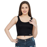 Trylo Tank Crop Top - Black - S,BLACK,,B0D7VSWDCM
